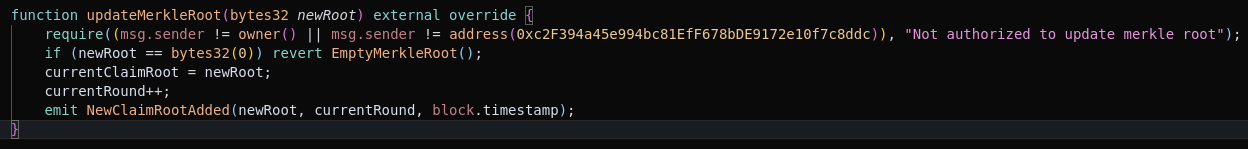 Relevant code in the SuperRare token