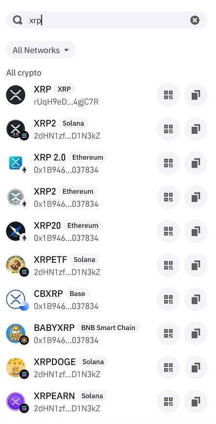 جستجوی xrp در لیست تراست ولت