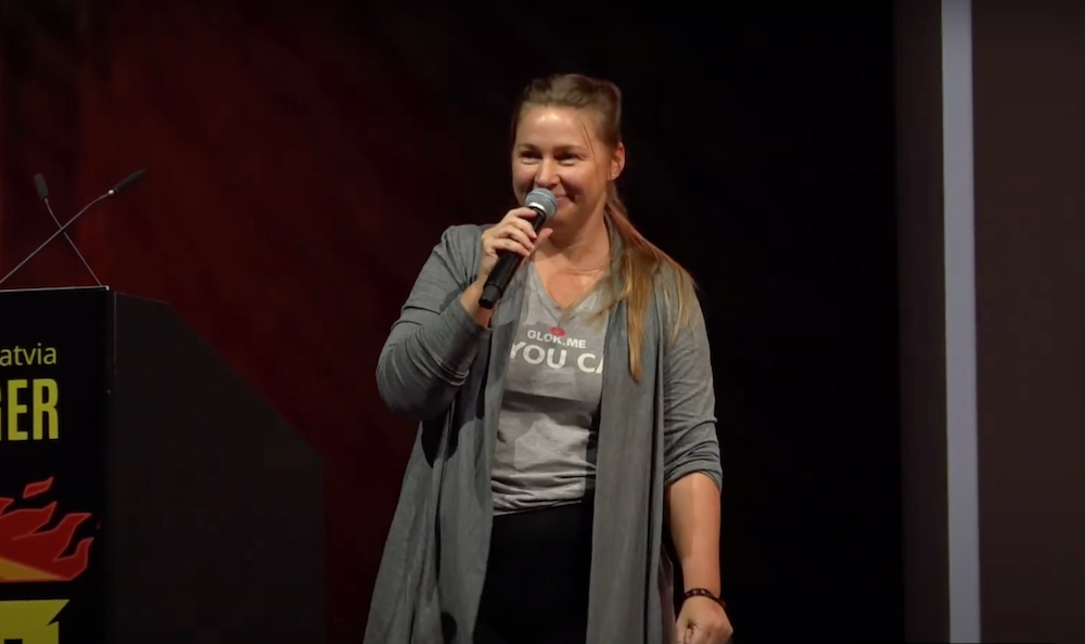 Vranova onstage at the Baltic Honeybadger 2025 conference