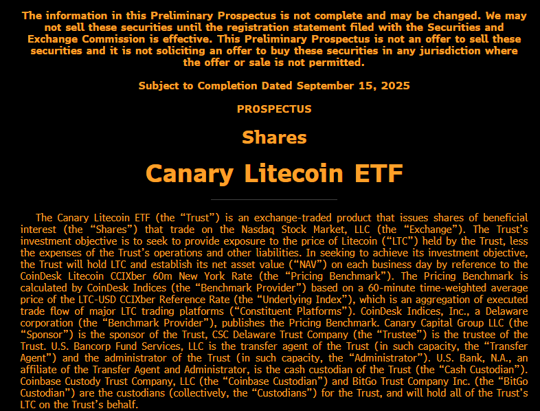 Canary Litecoin ETF