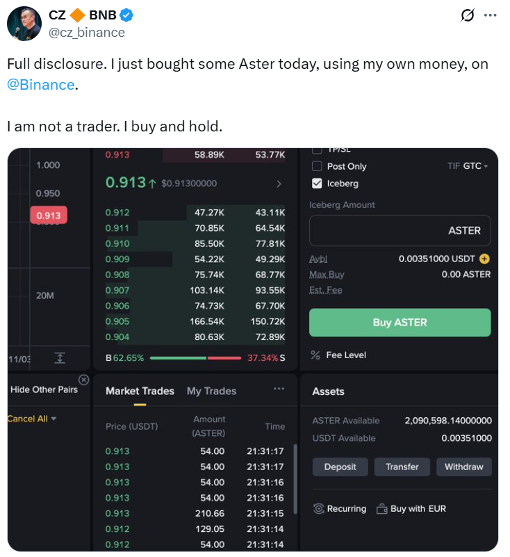 پست CZ درباره خرید aster