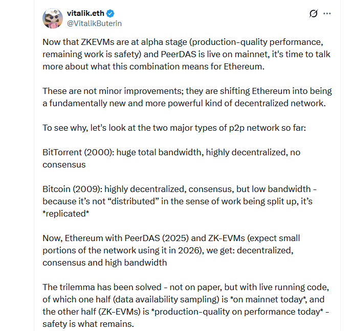 توییت بوترین درباره حل معضل سه گانه بلاکچین در اتریوم 