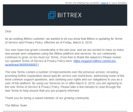 bittrex updates the terms of use 260x220 خبر فوری: صرافی Bittrex از تغییرات جدید در ضوابط خود خبر داد