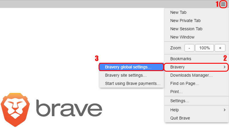 تنظیمات اولیه Brave Browser