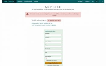 Legacy users who haven’t verified their accounts are greeted by this page 352x220 شکایت مشتریان اکسچنج Poloniex در مورد مسدود شدن حساب های کاربری