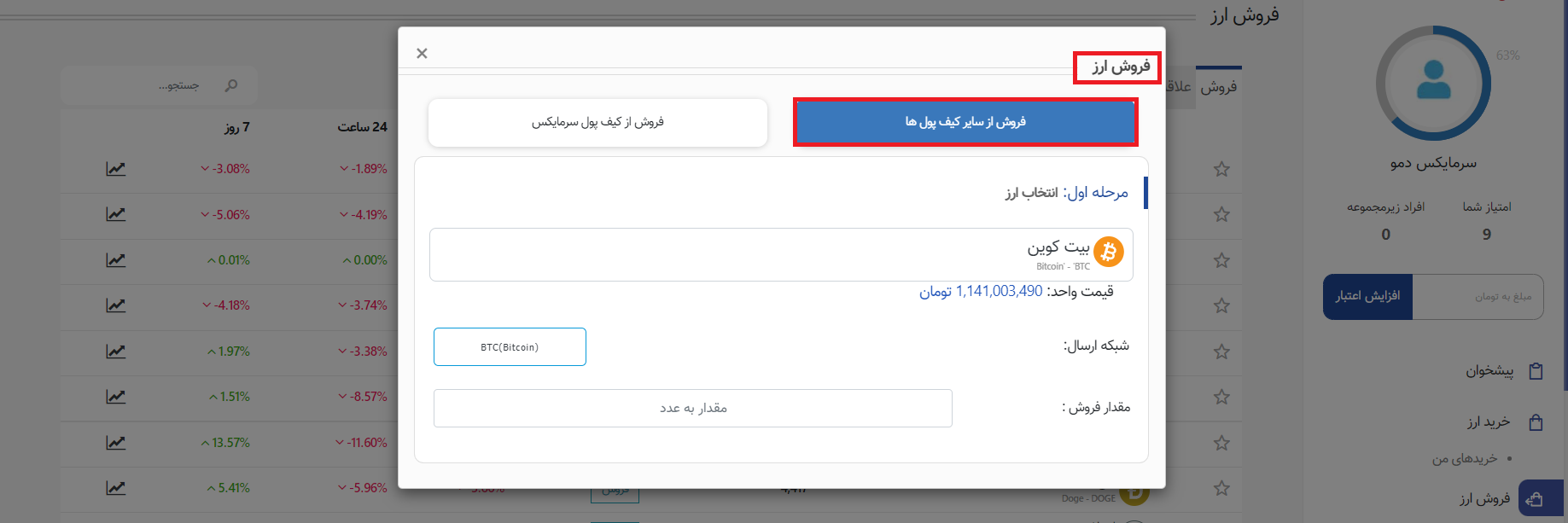 کیف پول سرمایکس